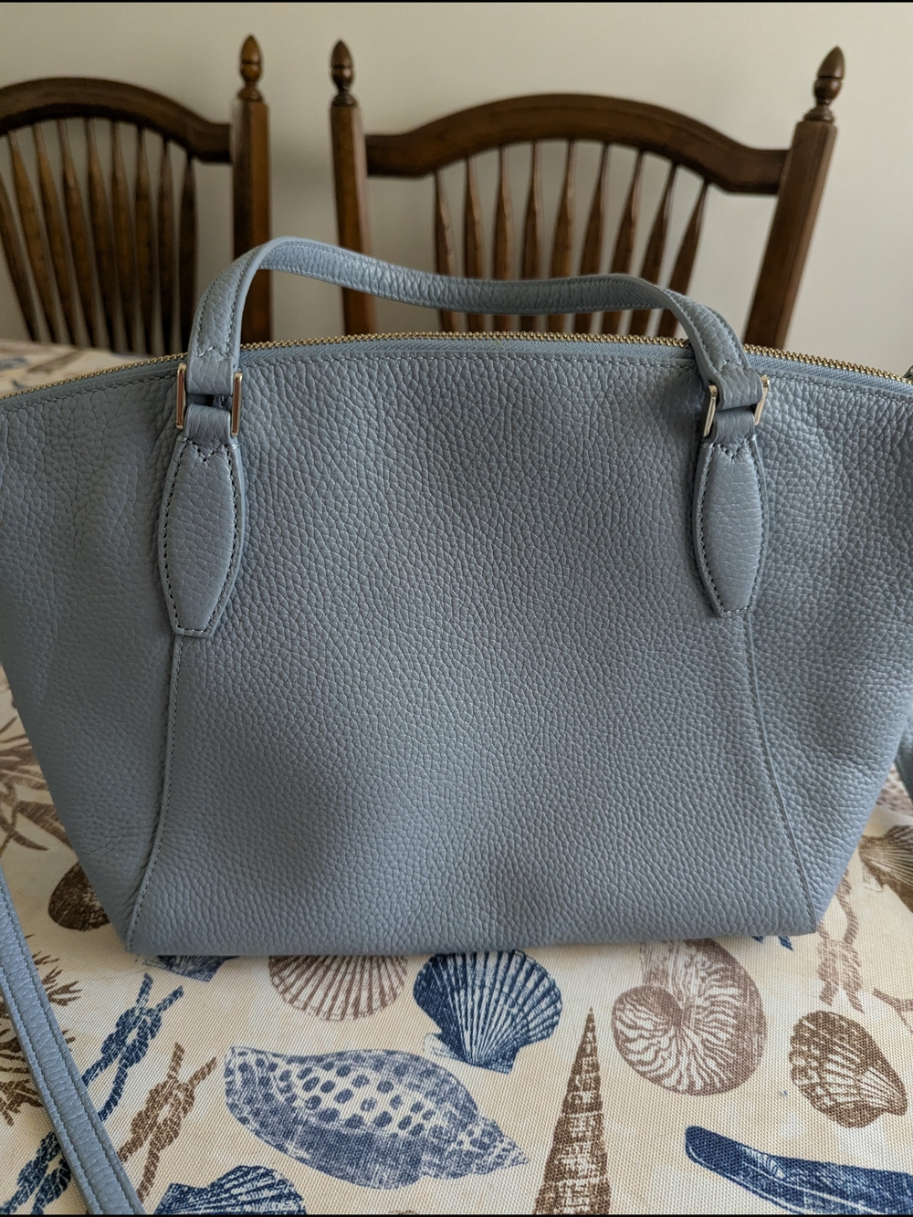 kate spade Light Blue Pebbled Leather Satchel - Picture 3 of 11